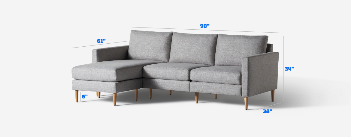 3 Seat Sofa With Chaise Allform, What Is The Size Of 3 Seater Sofa